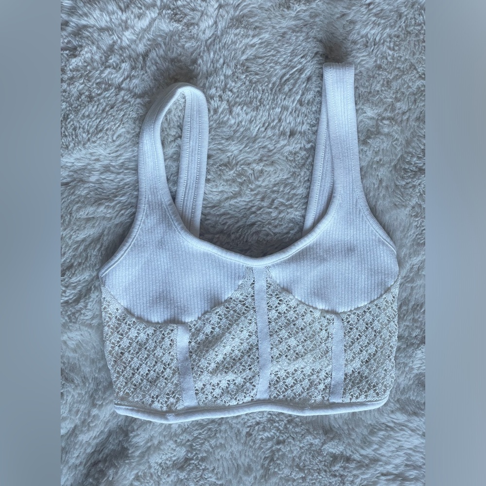 Zara Off-White Doyle Sleeveless Crop Top Corset  Size S